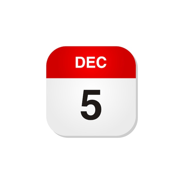 Modello vettoriale dell'icona del calendario del mese di dicembre