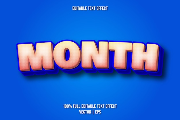 Month editable text effect comic style