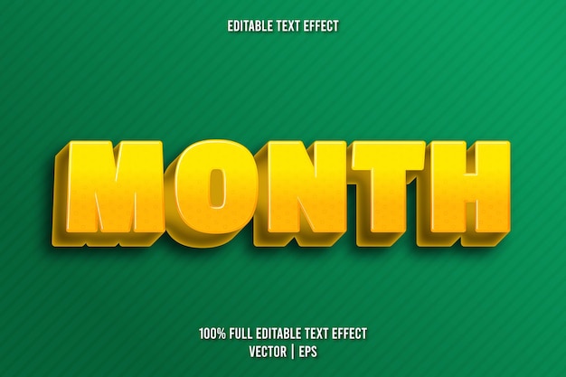 Vector month editable text effect comic style