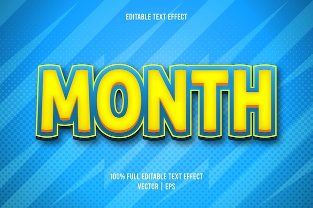 Month editable text effect