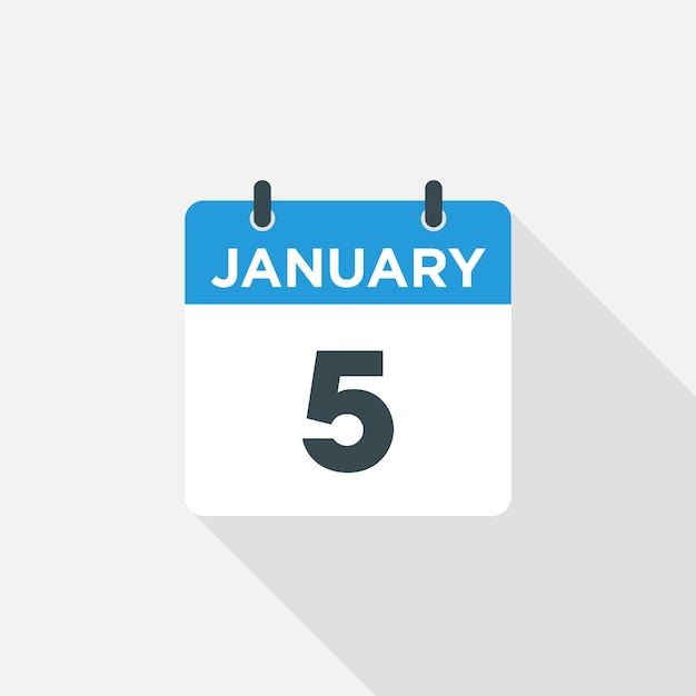 Month January Calendar Icon Vector Template