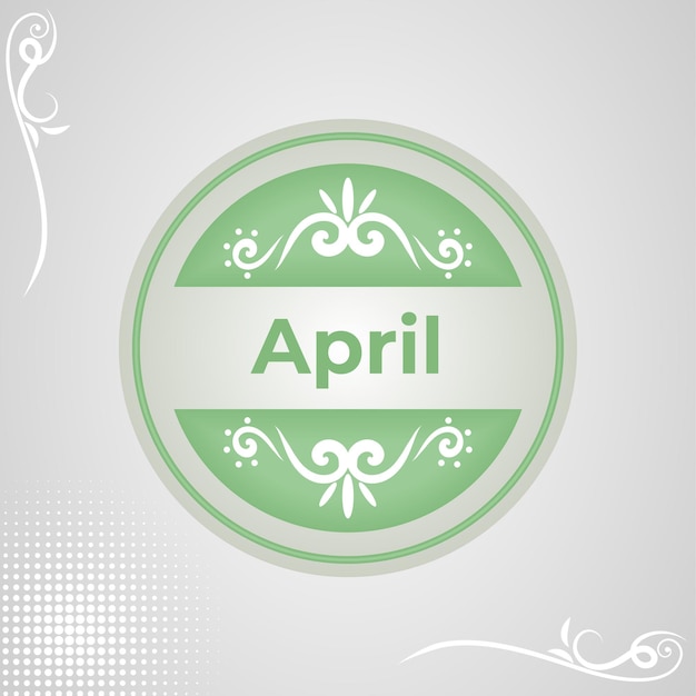 Month Name Design April in Retro Look