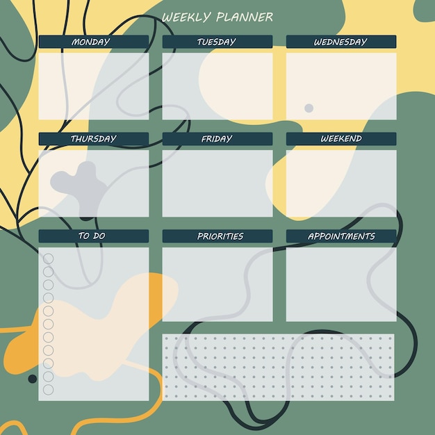 Vector month planner template calendar