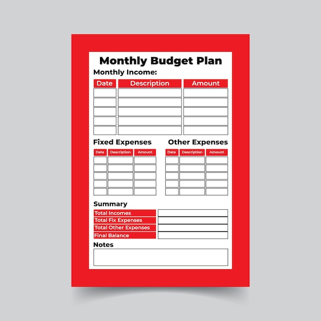 Monthly budget plan template monthly income plan