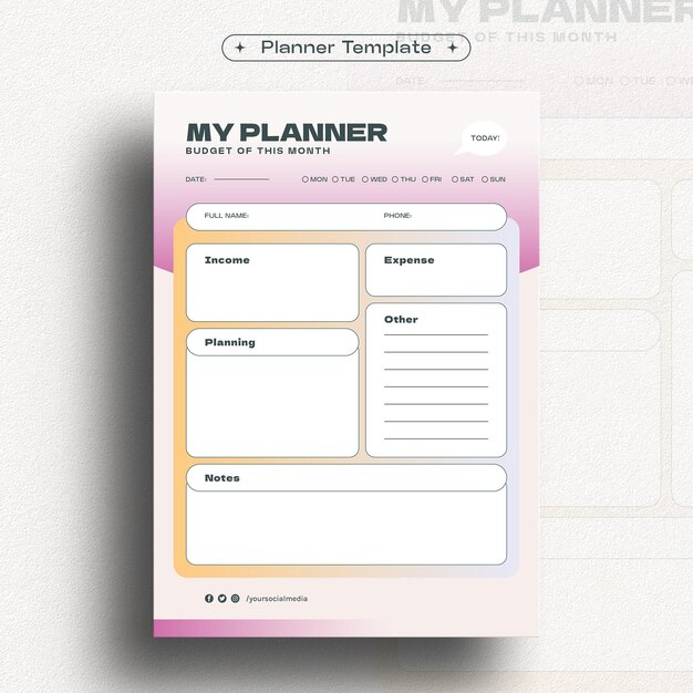 Monthly Budget Planner Design Template