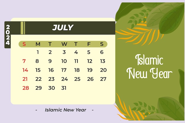 Ежемесячный календарный шаблон на 2024 год Концепция календаря Цветная плоская векторная иллюстрация изолирована