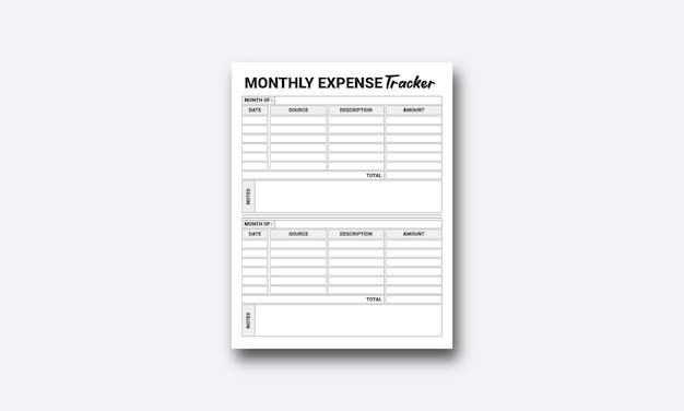 Monthly Expense Tracker kdp-interieur