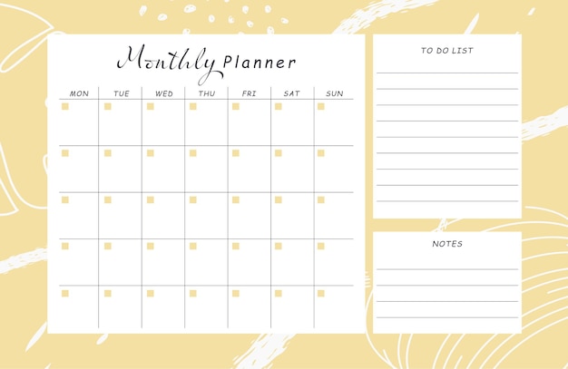 monthly planner calendar template
