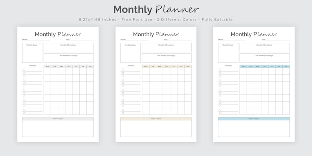 Vettore planner mensile e modello di interior design per il diario del diario proiettile mensile