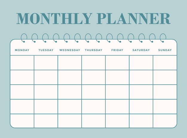 Monthly planner template set of planner and to do list