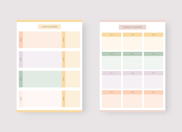 Monthly planner template Set of planner and to do list