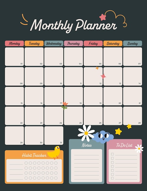 Vector monthly planner2