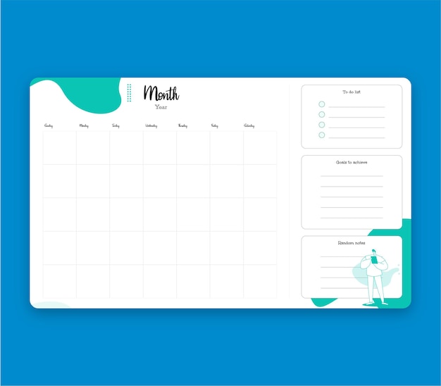 Vector monthly planner