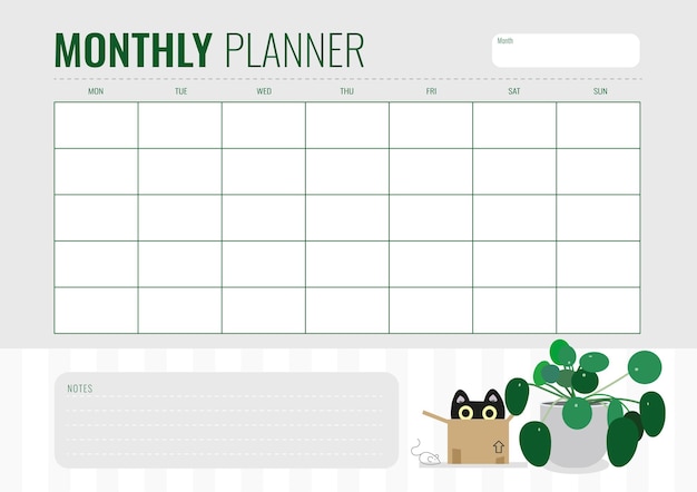 Vector monthly planner