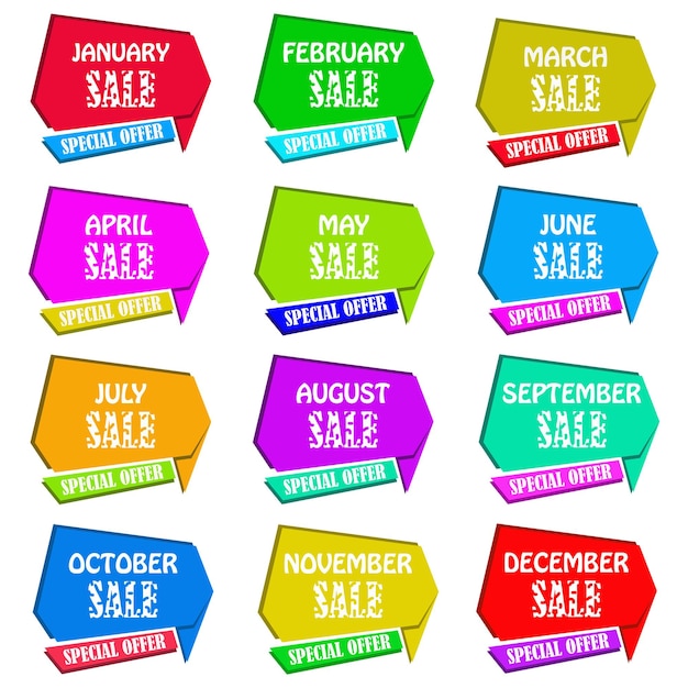 Monthly sale tag label special offer ever