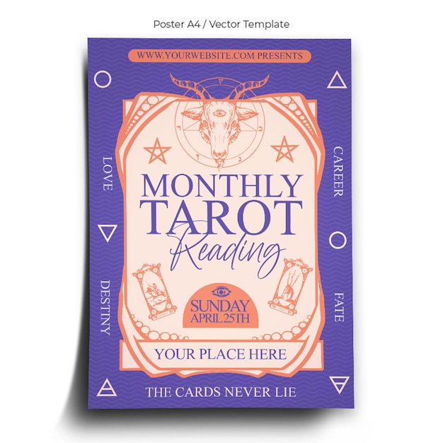 Monthly Tarot Reading Poster Template