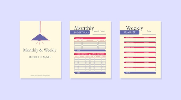 monthly weekly budget planner planner cover format a4 business management logbook