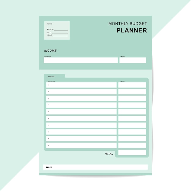 Monthly and Weekly Minimal Budget Planner A4 Paper Size