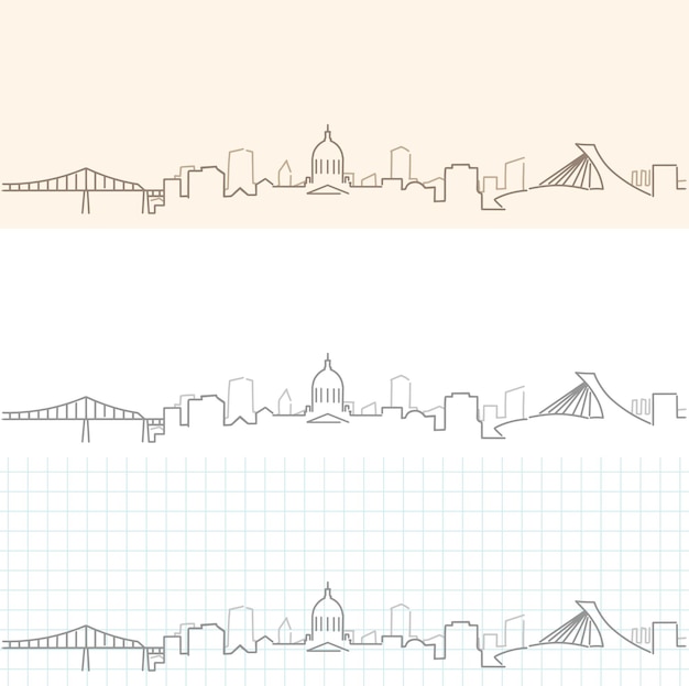 벡터 몬트리올 손으로 그린 스카이라인