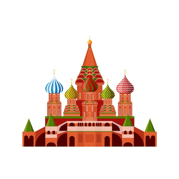 Vector monument russian architecture famous orthodox church of st basil blessed