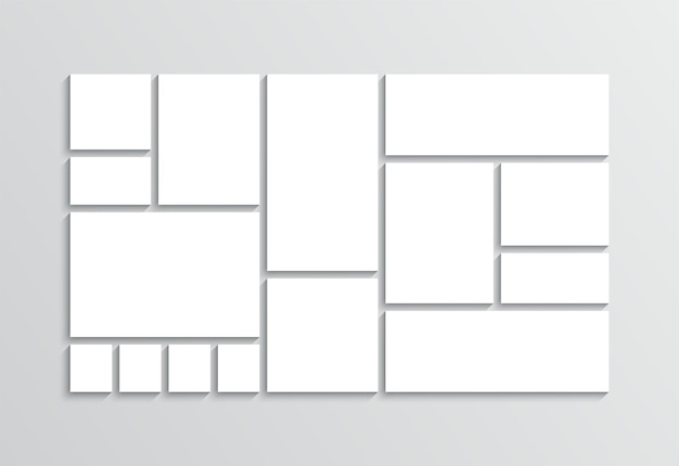 무드 보드 템플릿 콜라주 그리드 사진 무드 보드 레이아웃 모자이크 그림 프레임