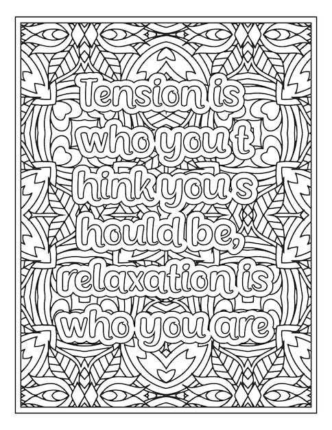 Mood Sawing Quotes Coloring Book Page for Adult