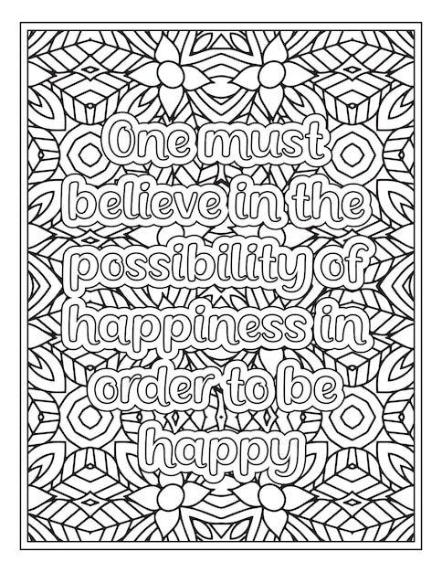 Mood Sawing Quotes Coloring Book Page for Adult