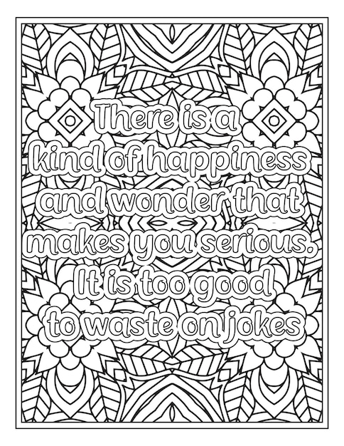 Mood Sawing Quotes Coloring Book Page for Adult