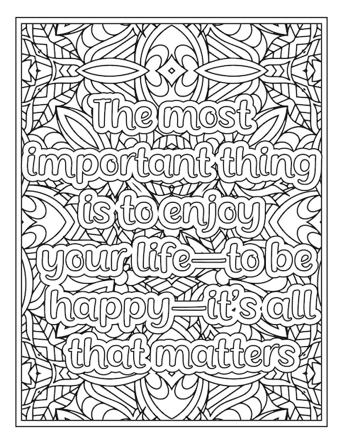 Mood Sawing Quotes Coloring Book Page for Adult