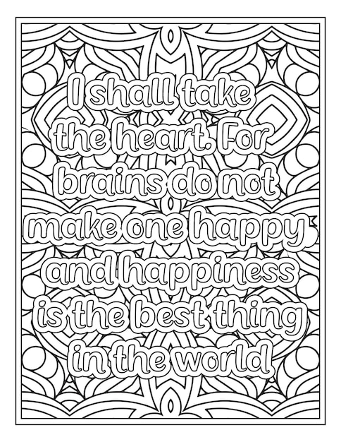 Mood Sawing Quotes Coloring Book Page for Adult