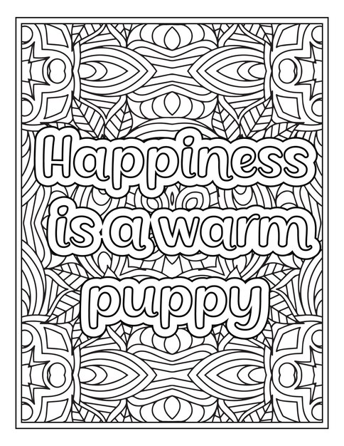 Mood sawing quotes coloring book page for adult