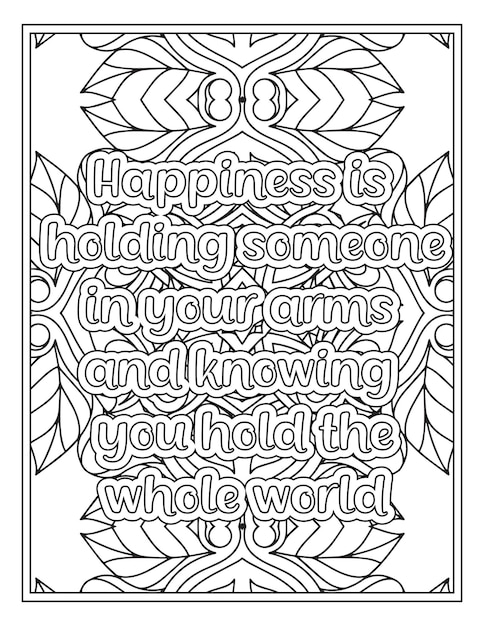 Mood Sawing Quotes Coloring Book Page for Adult