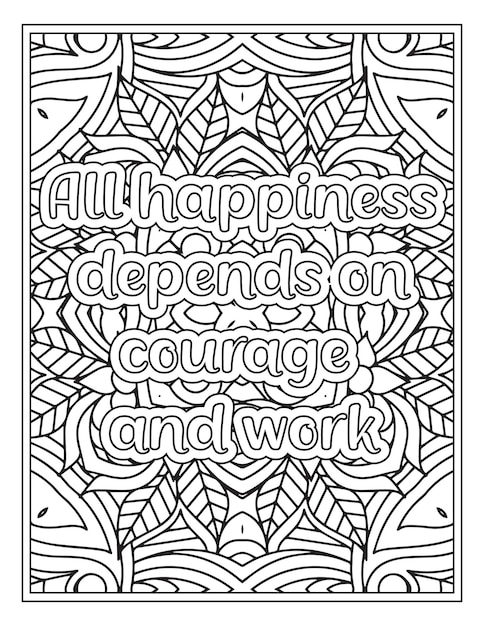 Mood sawing quotes coloring book page for adult