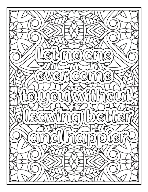 Mood Sawing Quotes Coloring Book Page for Adult