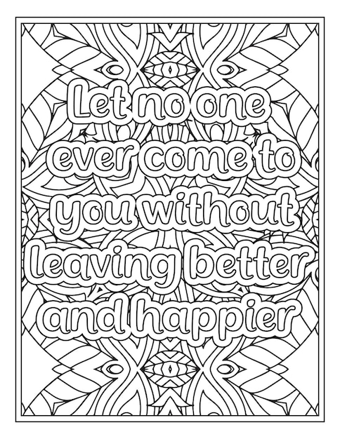 Mood Sawing Quotes Coloring Book Page for Adult