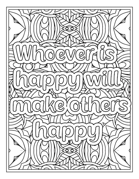 Mood Sawing Quotes Coloring Book Page for Adult