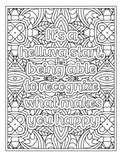 Mood Sawing Quotes Coloring Book Page for Adult