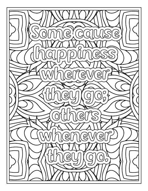 Mood Sawing Quotes Coloring Book Page for Adult