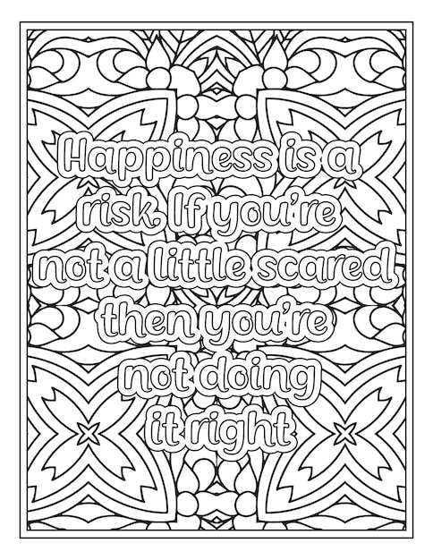 Mood Sawing Quotes Coloring Book Page for Adult