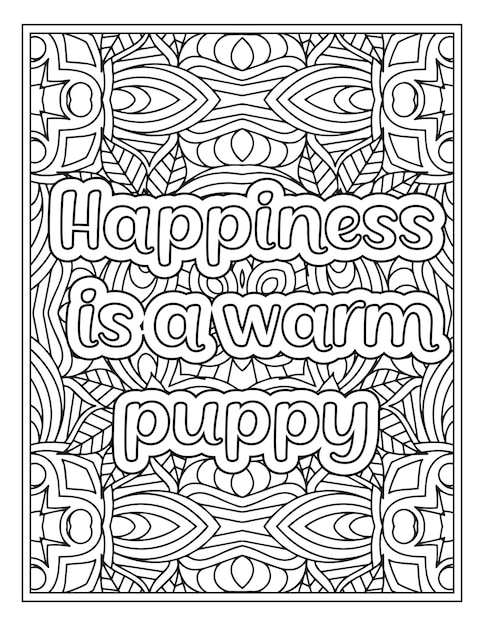 Mood sawing quotes coloring book page for adult