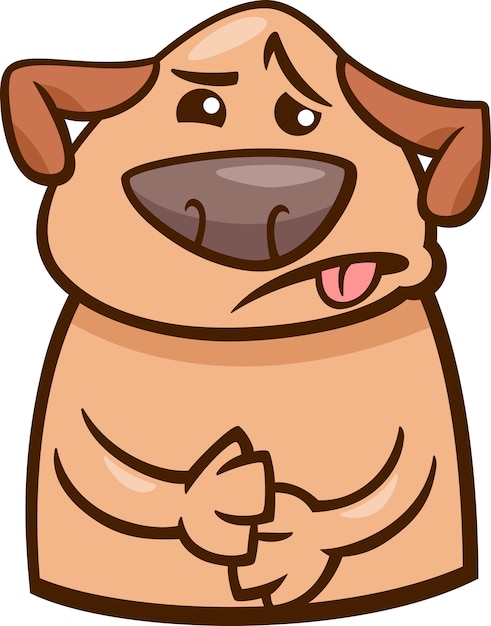 mood sick dog cartoon illustration