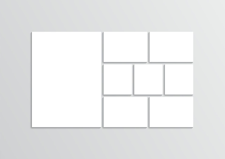 Vector moodboard grid photo collage template vector illustration