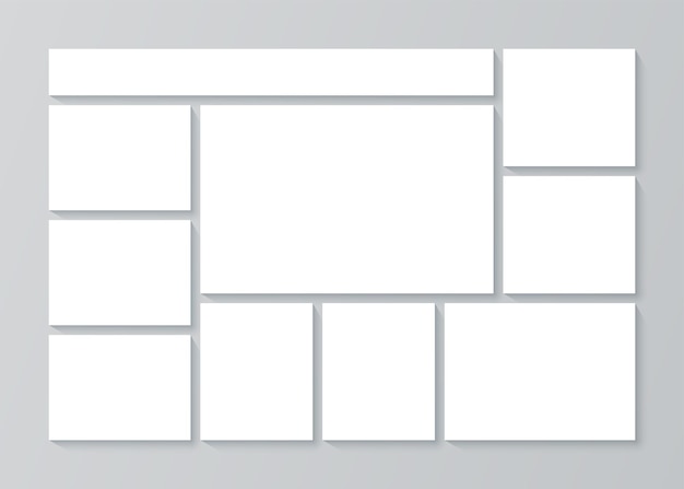 ムードボード テンプレート 写真コラージュ グリッド ベクトル イラスト 写真付きバナー