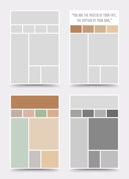 ベクトル ムードボード テンプレート 写真のコラージュ レイアウト ミニマリスト ムードボード