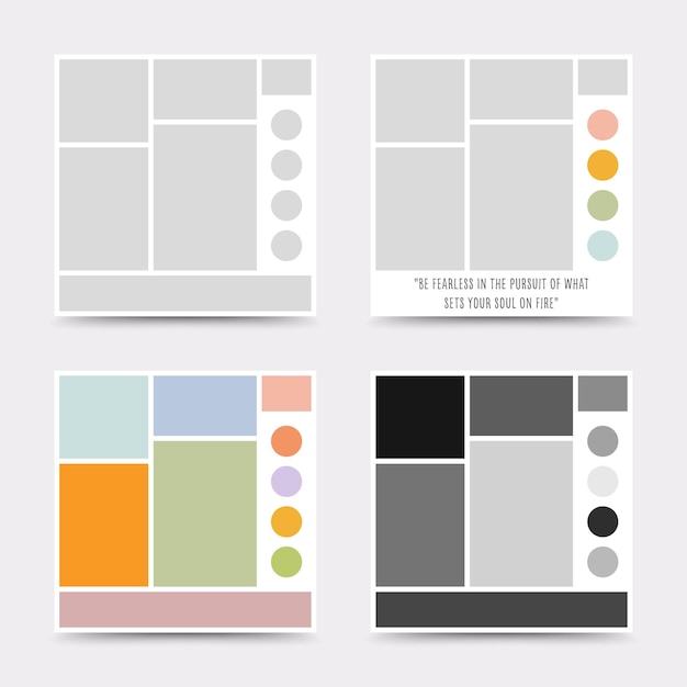 Modello di moodboard layout di collage di foto moodboard minimalista