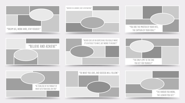 Vettore modello di moodboard layout di collage di foto moodboard minimalista