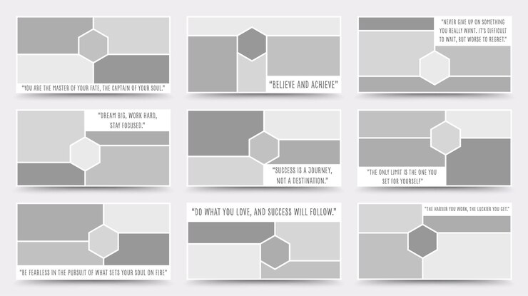 Vector moodboard template photo collage layout minimalist moodboard