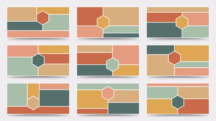 Vector moodboard template photo collage layout minimalist moodboard