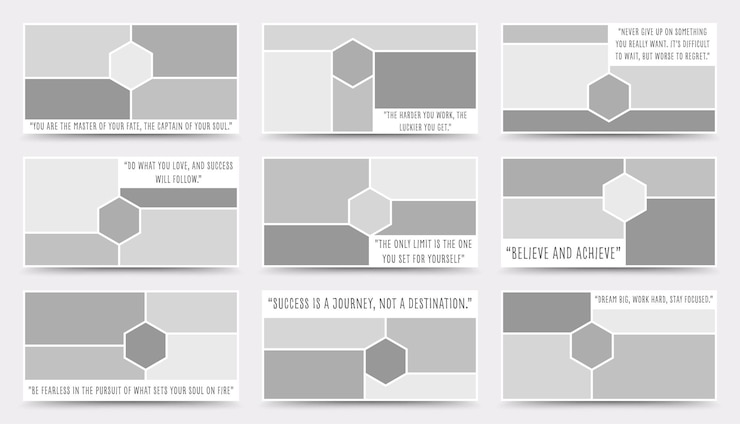 Vector moodboard template photo collage layout minimalist moodboard