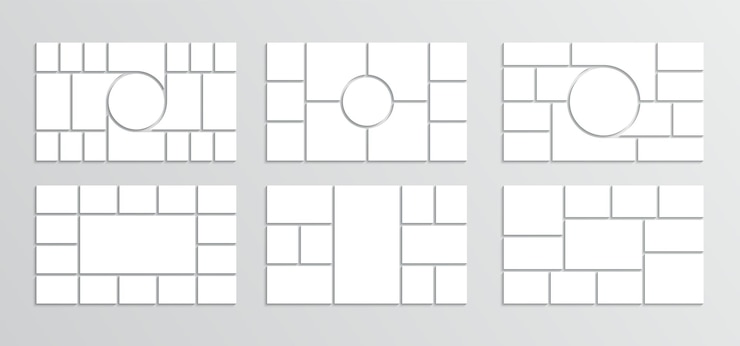Vector moodboard template photo collage layouts vector illustration